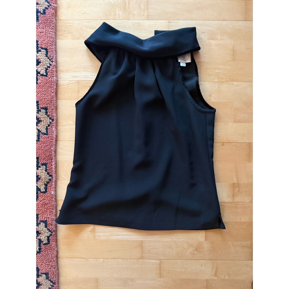Sail To Sable Black Button Down Mockneck Tank Top Blouse S - Picture 2 of 5